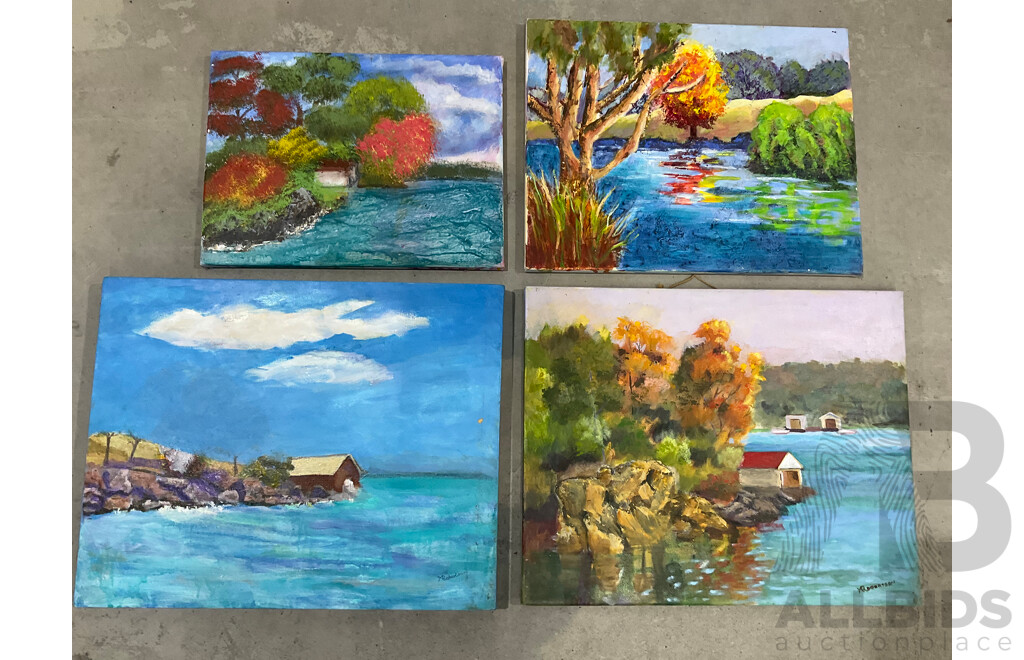 Marilyn Robertson, Landscape - Mixed Media on Board, Canvas and Paper - Lot of 40