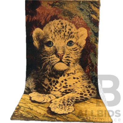 Vintage Carpets of Worth Leopard Wall Hanging Picture Rug