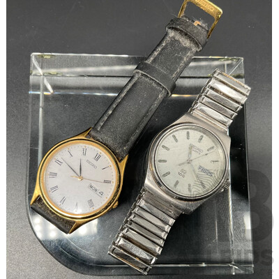 Vintage SEIKO Classic Watches 7N43-BA90 & 8123-7500 - Lot of 2