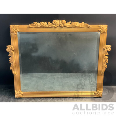 Wall Hanging Mirror with Golden Wood Frame