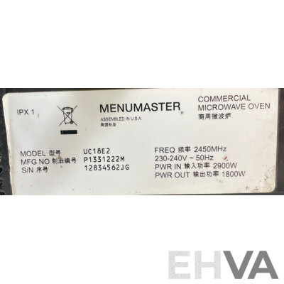 Menumaster UC18E2 Commercial Microwave Oven