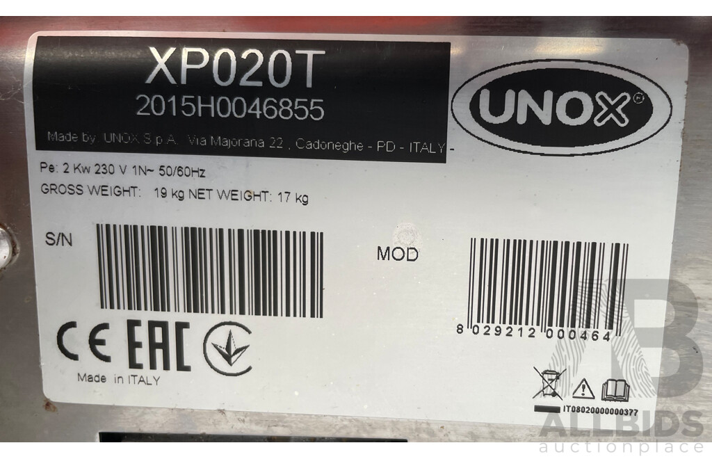 Unox Spidocook XP020T Flat Plate Transparent Glass Ceramic Double Contact Grill - ORP$1359