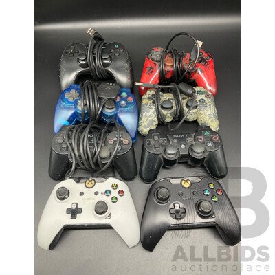 Assorted PlayStation and Xbox Consollers - Lot of 8