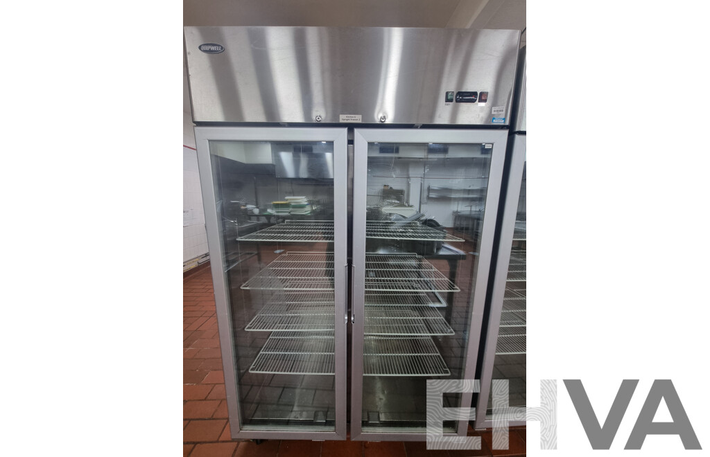 Quipwell Commercial 2 Door 1300L Glass Door Fridge