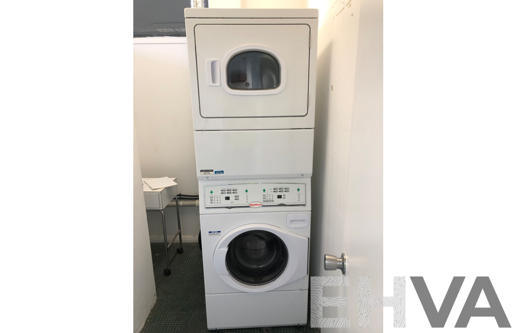 Alliance Laundry Systems Stacked Commercial Washer and Dryer
