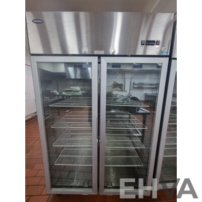 Quipwell Commercial 2 Door 1300L Glass Door Fridge