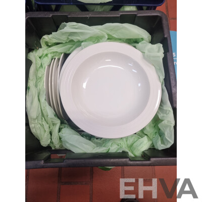 Lot of 6 Milk Crates of Crockery ETC