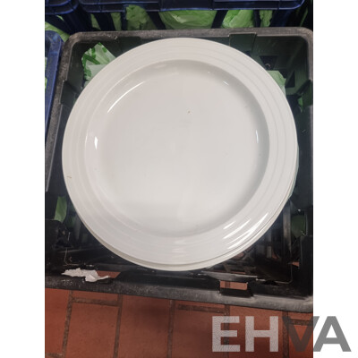 Lot of 6 Milk Crates of Crockery ETC