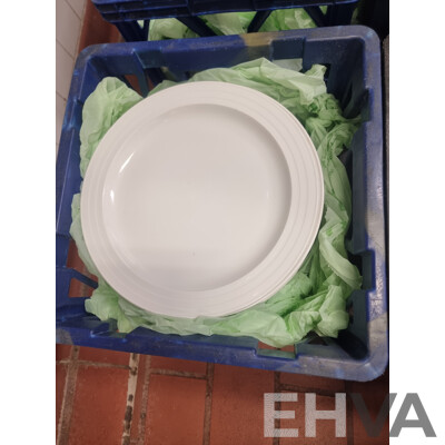 Lot of 6 Milk Crates of Crockery ETC