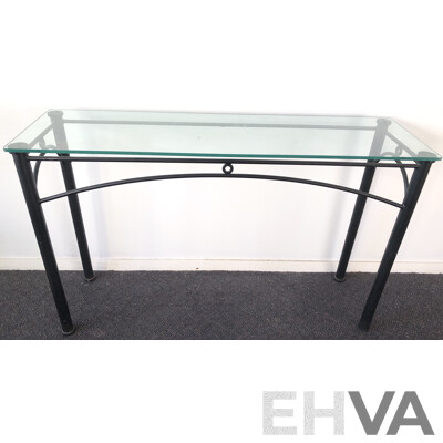 Glass Top Console Table