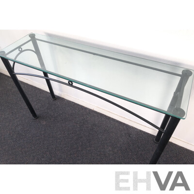 Glass Top Console Table