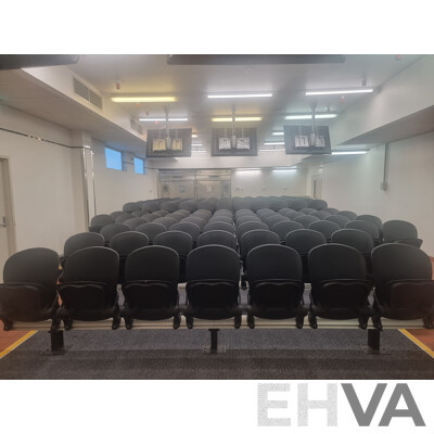 12 Rows of Camatic Theatre Seating on Carpeted Podium