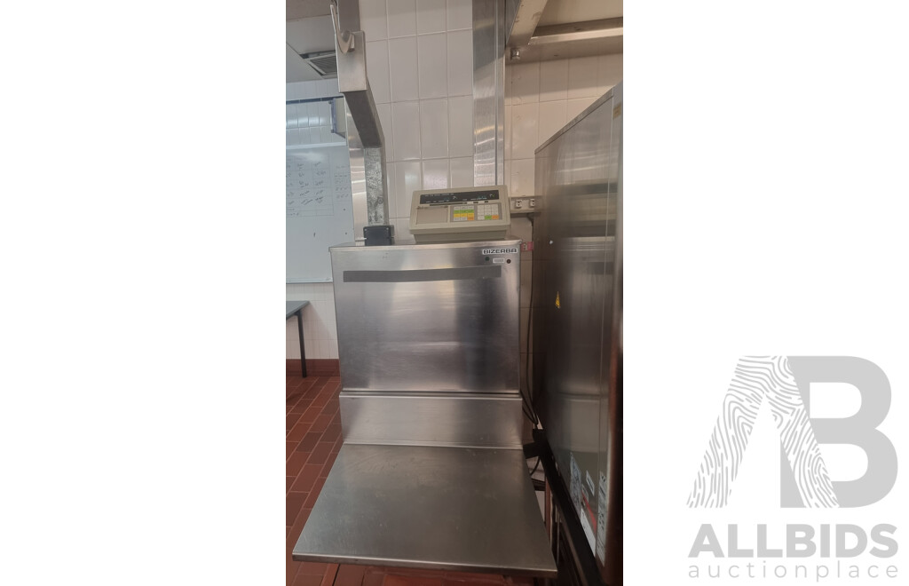 Bizerba Commercial Wall Mounted Butchers Scales with Hook and Built in Bench