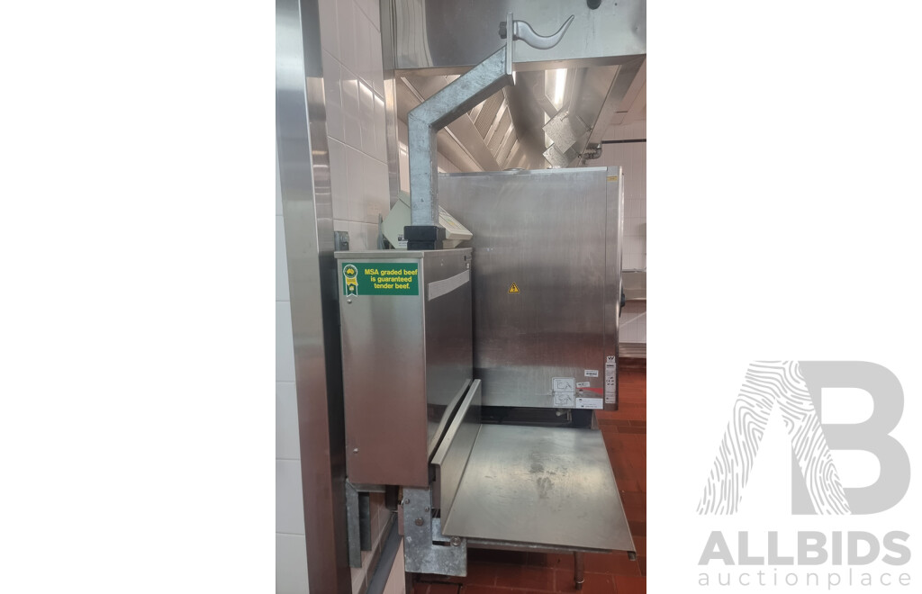 Bizerba Commercial Wall Mounted Butchers Scales with Hook and Built in Bench