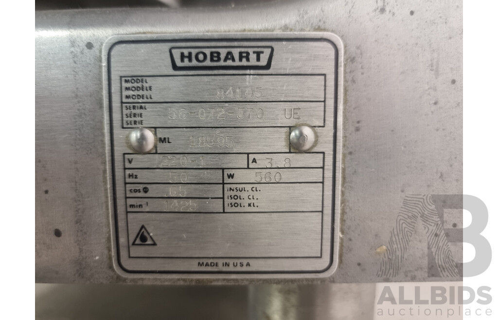 Hobart Commercial Meat Mincer with 4 Wheeled Service Trolley