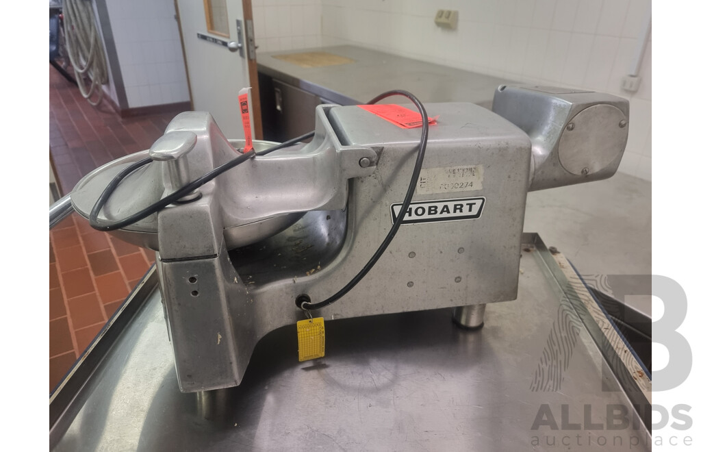 Hobart Commercial Meat Mincer with 4 Wheeled Service Trolley