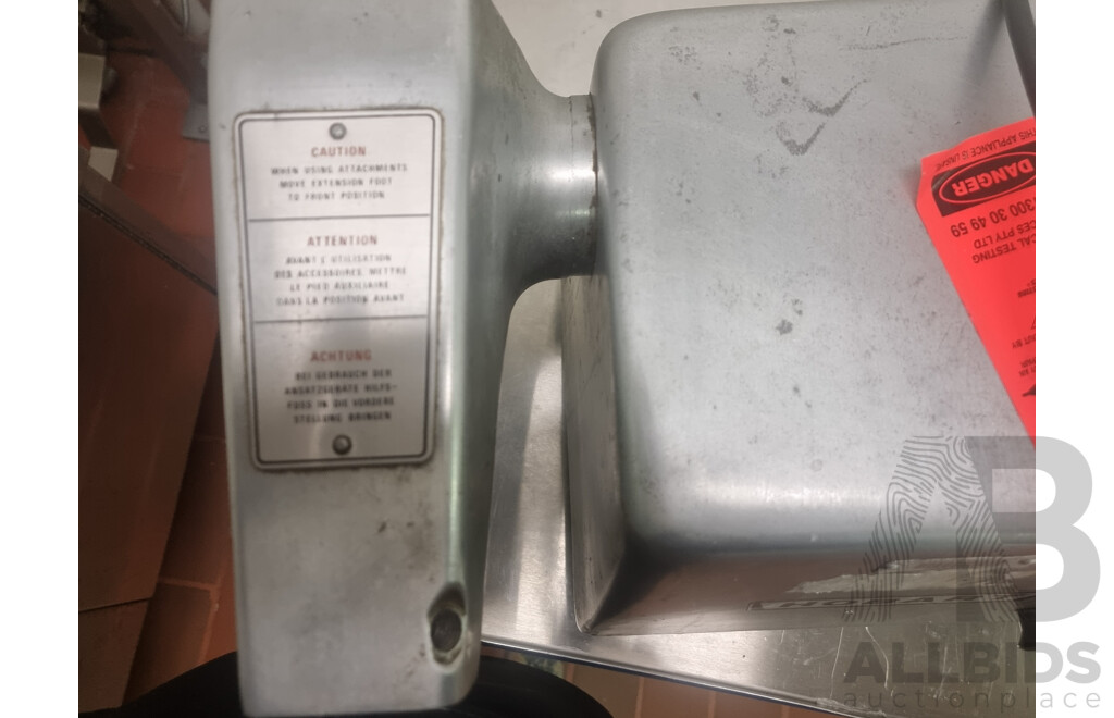 Hobart Commercial Meat Mincer with 4 Wheeled Service Trolley