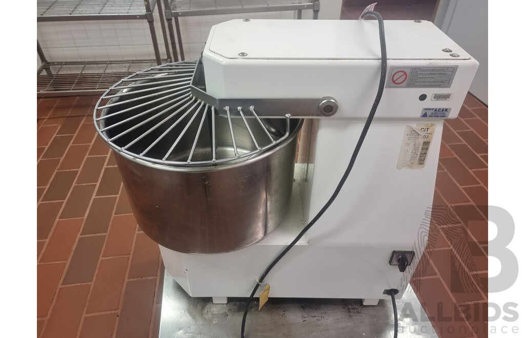 I.G.F Italstampi Commercial Dough Mixer on 4 Wheeled Dolly