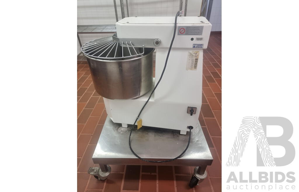 I.G.F Italstampi Commercial Dough Mixer on 4 Wheeled Dolly
