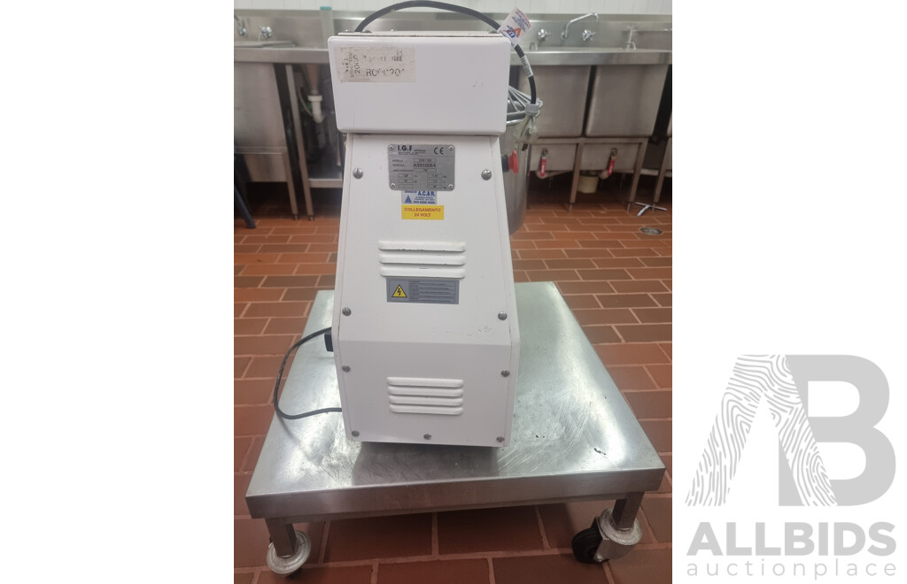 I.G.F Italstampi Commercial Dough Mixer on 4 Wheeled Dolly