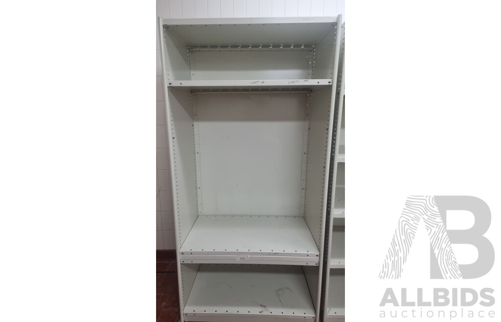 2 Metal Dexion Shelves & Wild Burmby Schnapps Display Shelf