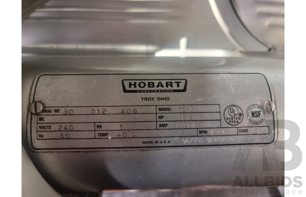 Hobart Commercial Meat Slicer with 4 Wheeled Stainless Steel Service Trolley