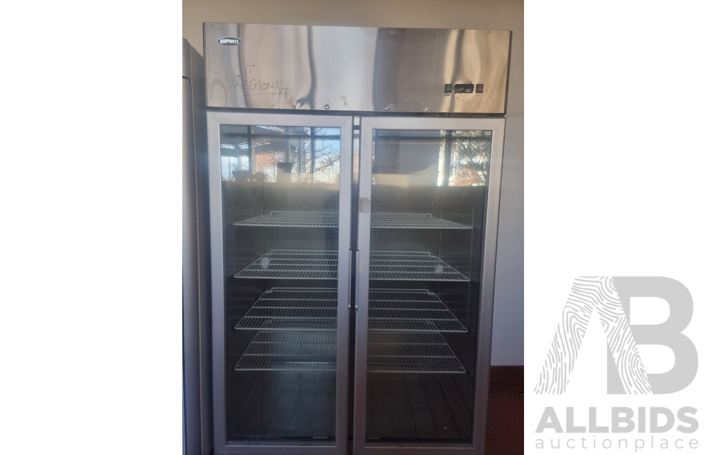 Quipwell Commercial 2 Door 1300L Glass Door Fridge
