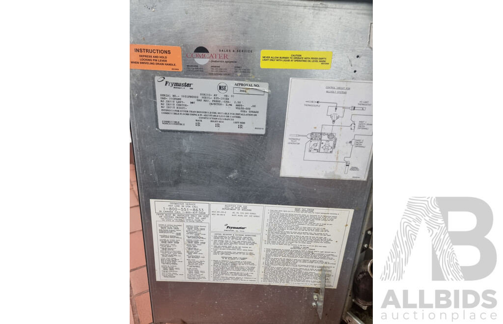 Fry Master Commercial Gas Double Basket Deep Fryer