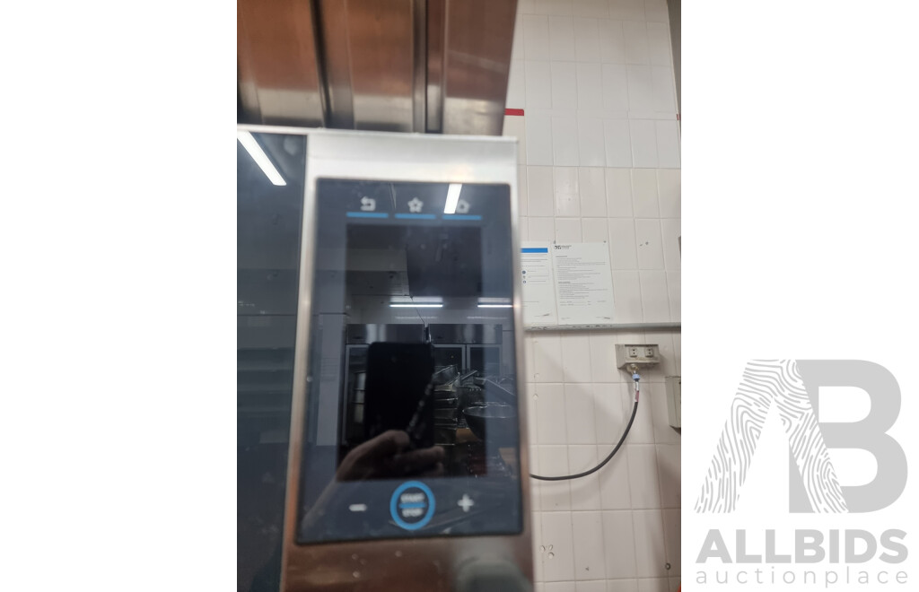 Unox Baker Top Commercial Smart Oven on Cooling Rack Stand