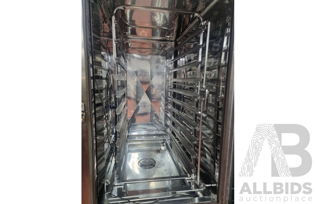 Rational SCC101 Combi Oven with 12 Slot Cooling Rack Stand