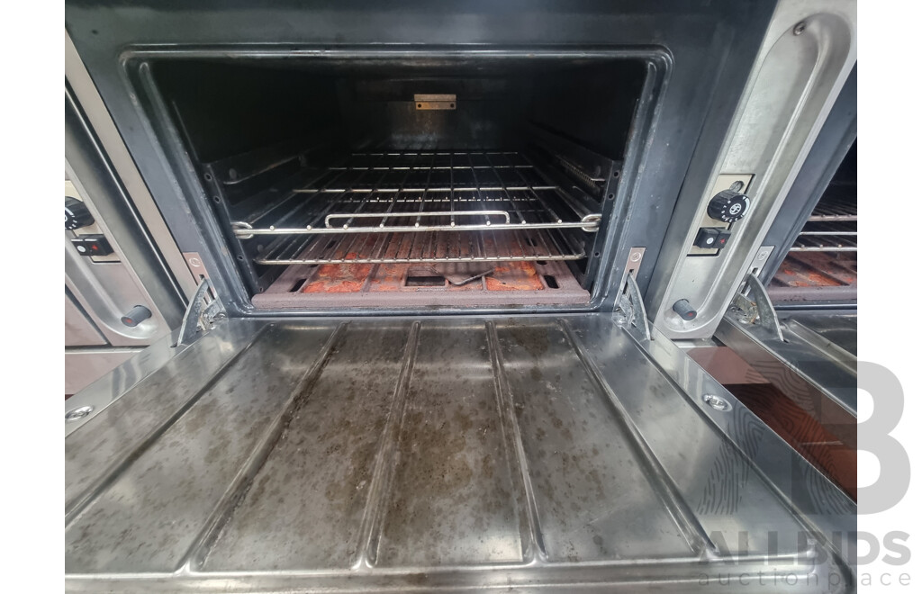 Commercial Gas 8 Burner Stove Top with Double Under Bench Gas Oven's