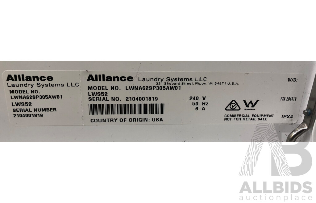Alliance Laundry Systems Speed Queen 9kg Commercial Heavy Duty Washing Machine