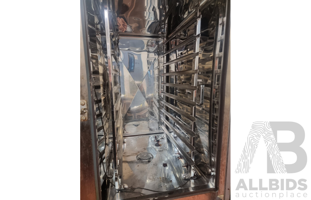 Rational SCC101 Combi Oven with 12 Slot Cooling Rack Stand