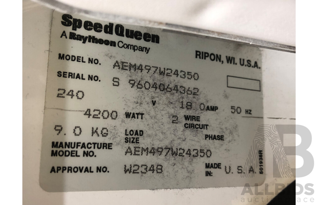 Alliance Laundry Systems Speed Queen 9kg Commercial Heavy Duty Dryer