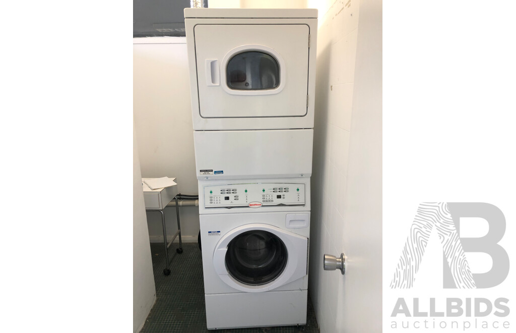 Alliance Laundry Systems Stacked Commercial Washer and Dryer