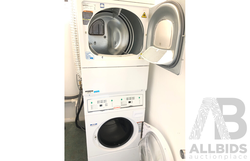 Alliance Laundry Systems Stacked Commercial Washer and Dryer