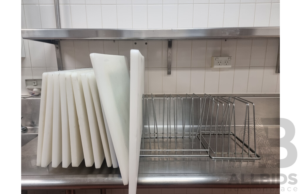 12 Chopping Boards & 2 Stands ETC