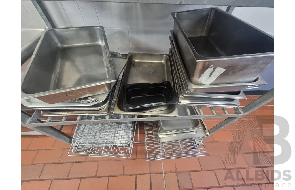 Kitchen Racking Trolley & Contents ETC