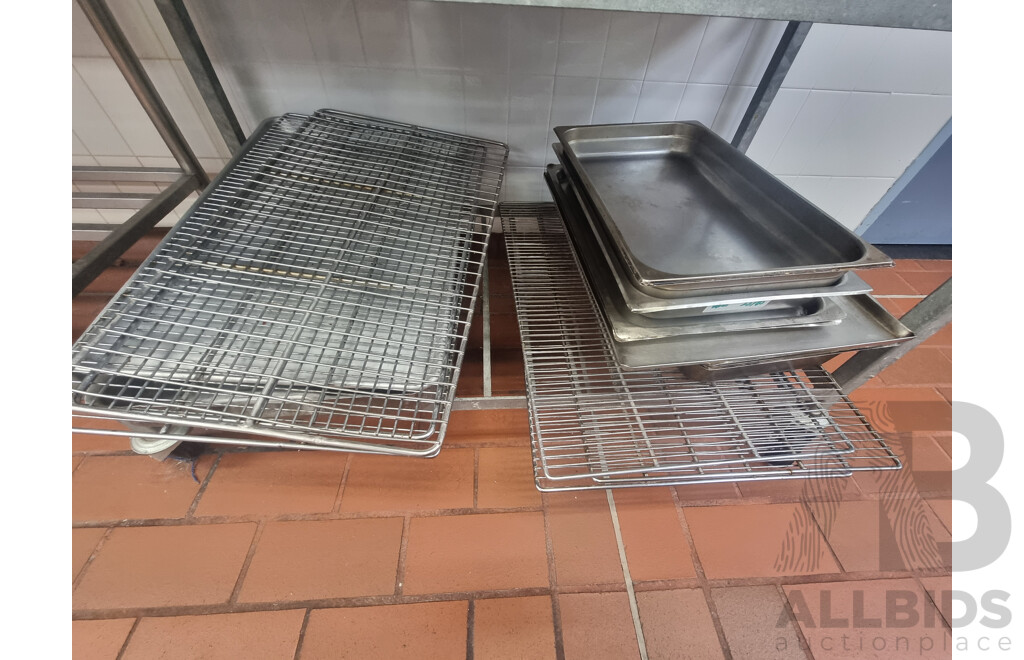 Kitchen Racking Trolley & Contents ETC