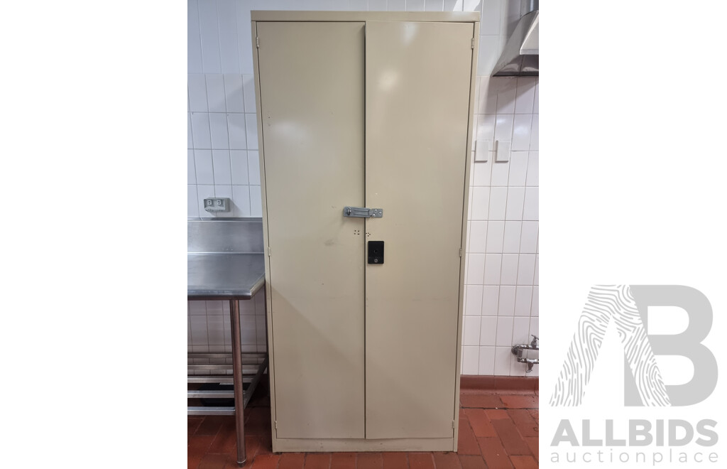 Metal 2 Door Cabinet Locker with 5 Shelves