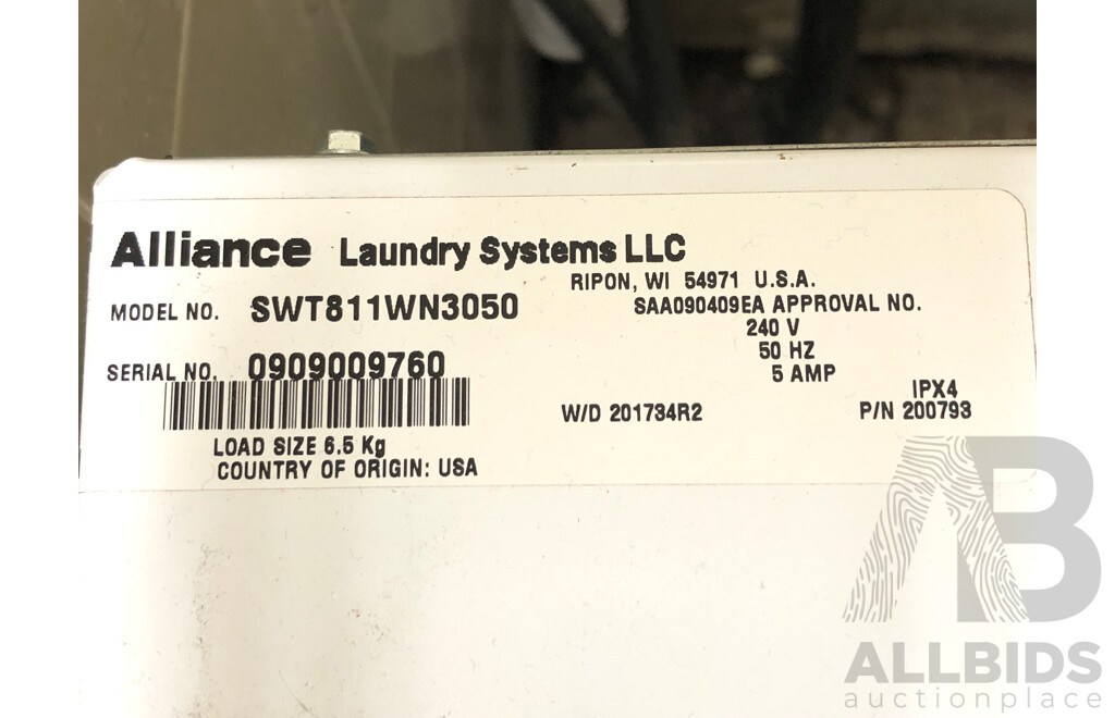Alliance Laundry Systems Speed Queen 6.5kg Commercial Heavy Duty Washing Machine