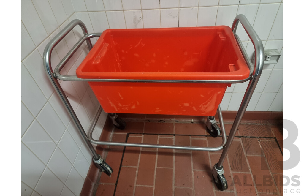 Stainless Steel Scullery Trolley with Plastic Tub to Suit