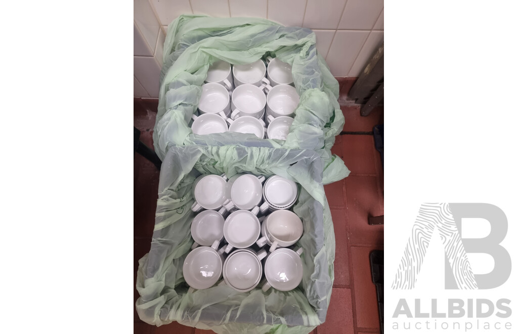 Lot of 6 Milk Crates of Crockery ETC