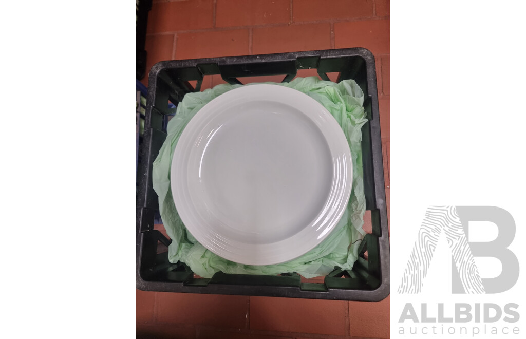 Lot of 6 Milk Crates of Crockery ETC