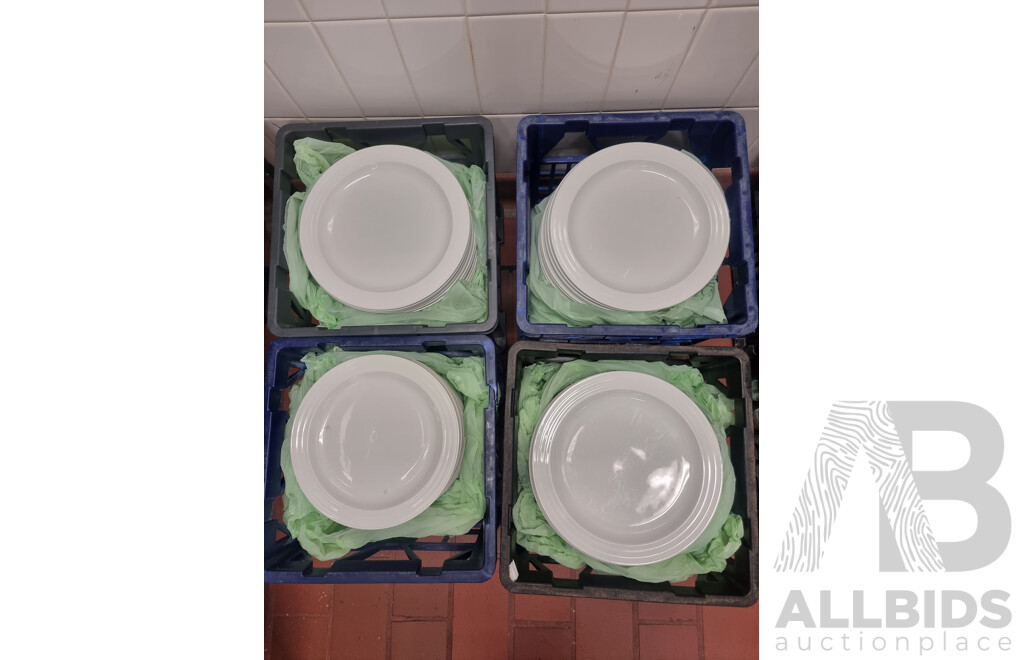 Lot of 4 Milk Crates of Crockery ETC
