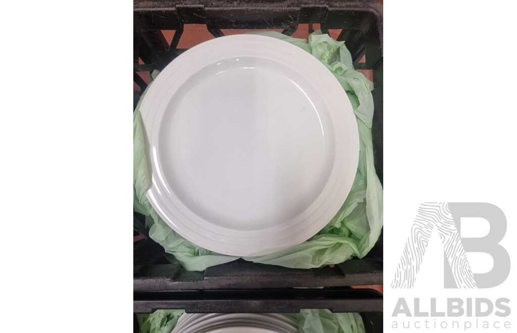 Lot of 4 Milk Crates of Crockery ETC