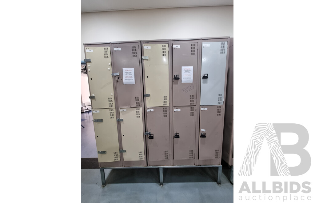 2 Bays of Brown Built Lockers