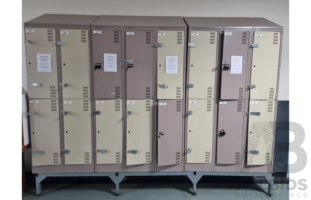 3 Bays of Brown Built Lockers