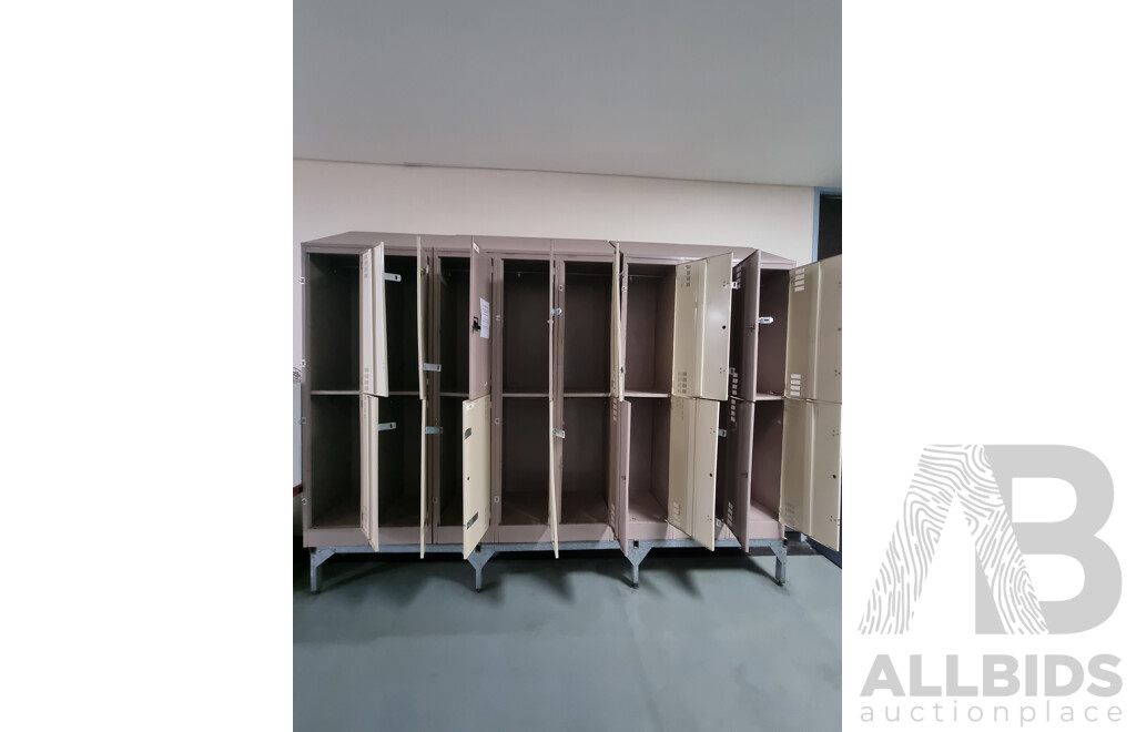 3 Bays of Brown Built Lockers