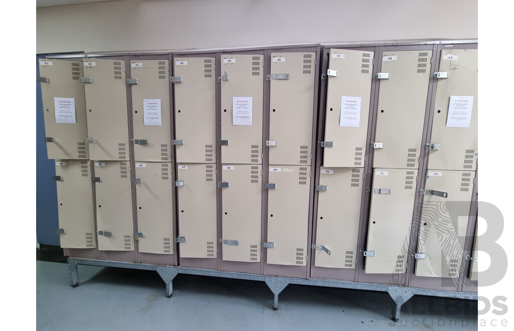 Job Lot of 5 Bays of Brown Built Lockers